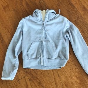 Blue Brandy Melville cropped hoodie